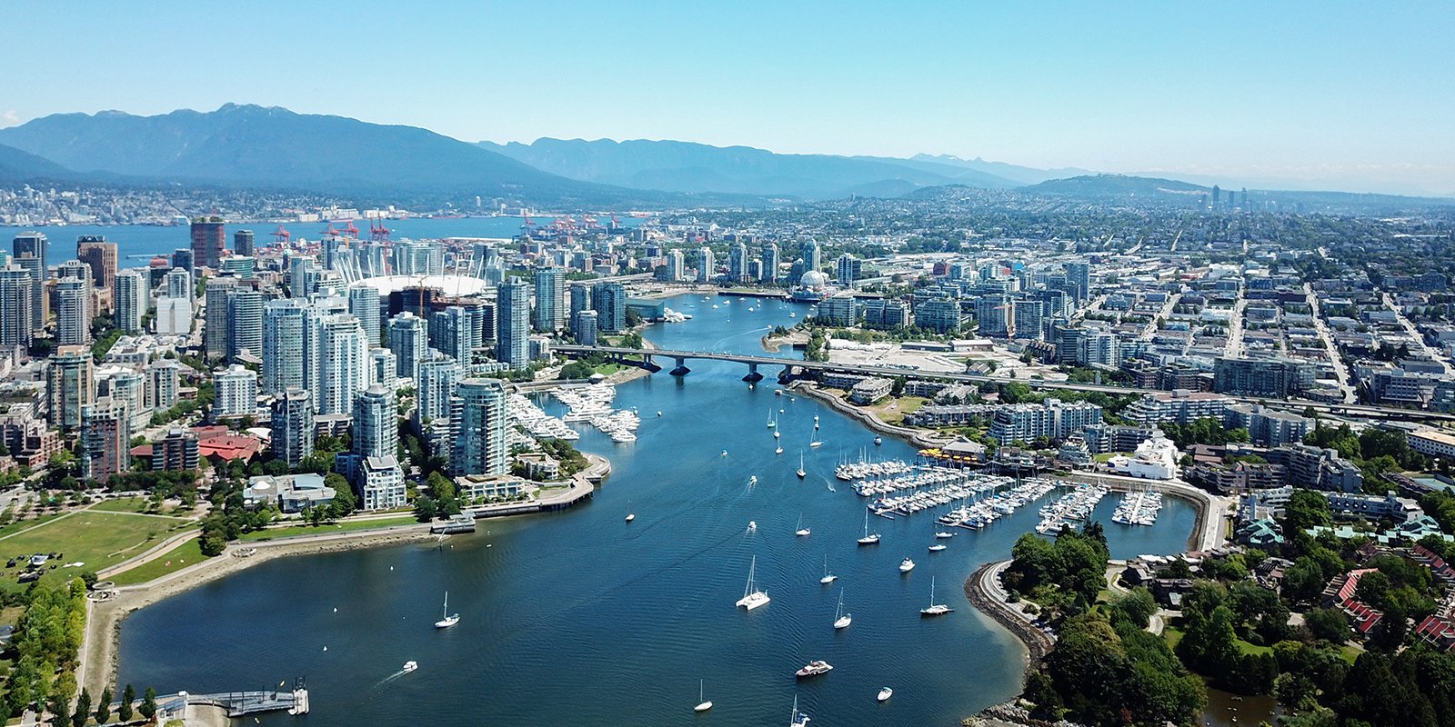 False Creek and downtown Vancouver from the air
